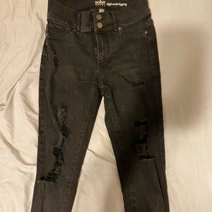 Black Skinny Ripped Jeans